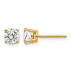 14k 5mm Round Cubic Zirconia Post Earrings