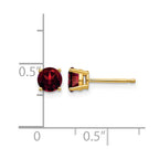 14k 5mm Round Garnet Post Earrings