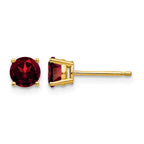 14k 5mm Round Garnet Post Earrings