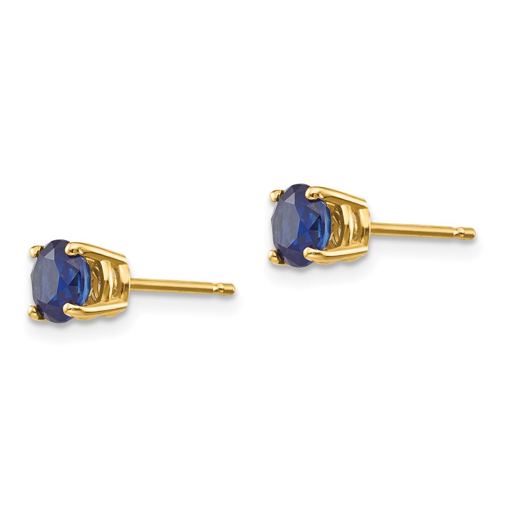 14k 5mm Round Sapphire Post Earrings