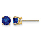 14k 5mm Round Sapphire Post Earrings