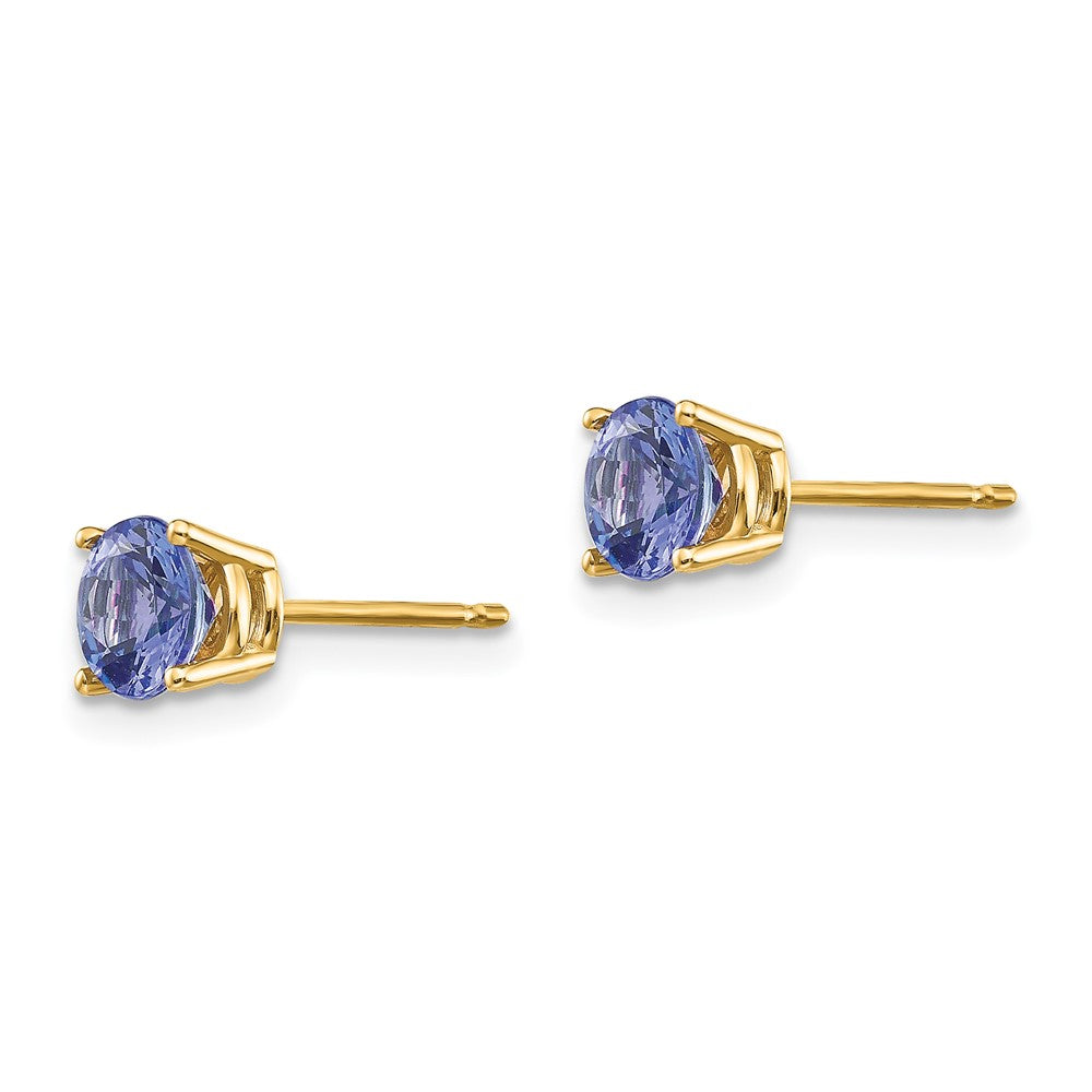 14k 5mm Round Tanzanite Post Earrings