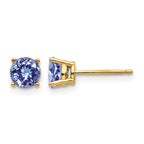 14k 5mm Round Tanzanite Post Earrings