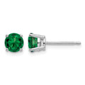 14k White Gold 5mm Round Mount St. Helens Post Earrings