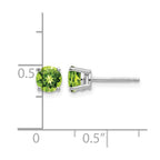 14k White Gold 5mm Round Peridot Post Earrings