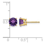 14k 6mm Round Amethyst Post Earrings