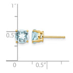 14k 6mm Round Aquamarine Post Earrings