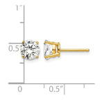14k 6mm Round Cubic Zirconia Post Earrings
