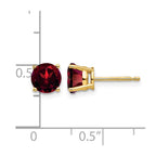 14k 6mm Round Garnet Post Earrings