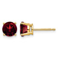 14k 6mm Round Garnet Post Earrings