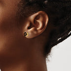 14k 6mm Round Smoky Quartz Post Earrings