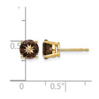 14k 6mm Round Smoky Quartz Post Earrings