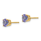 14k 6mm Round Tanzanite Post Earrings