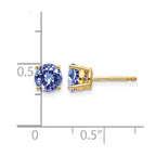 14k 6mm Round Tanzanite Post Earrings