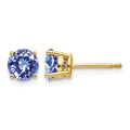 14k 6mm Round Tanzanite Post Earrings