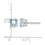 14k White Gold 6mm Round Aquamarine Post Earrings