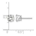 14k White Gold 6mm Round Cubic Zirconia Post Earrings