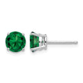 14k White Gold 6mm Round Mount St. Helens Post Earrings
