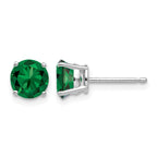 14k White Gold 6mm Round Mount St. Helens Post Earrings