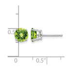 14k White Gold 6mm Round Peridot Post Earrings