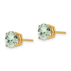 14k 7mm Round Green Quartz Post Earrings