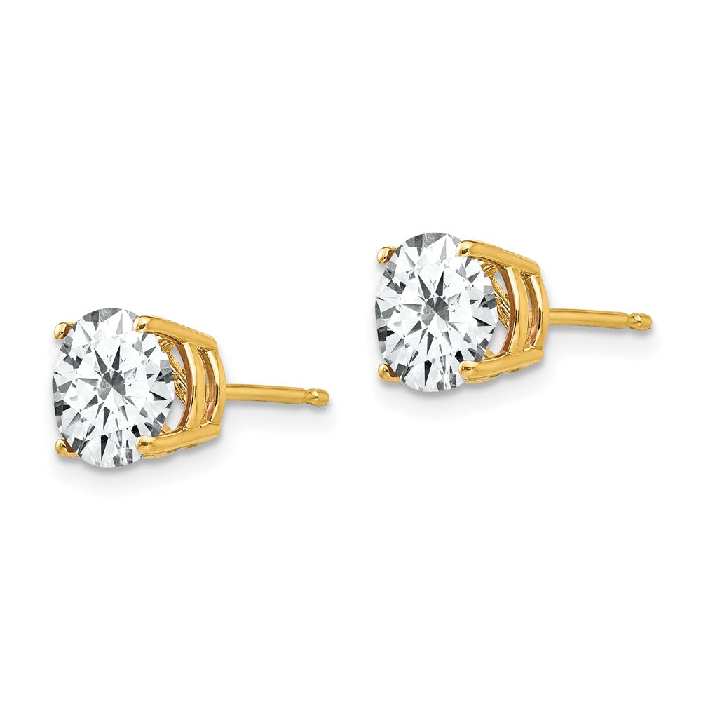 14k 7mm Cubic Zirconia Post Earrings