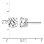 14k White Gold 7mm Cubic Zirconia Post Earrings