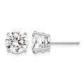 14k White Gold 7mm Cubic Zirconia Post Earrings