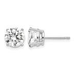 14k White Gold 7mm Cubic Zirconia Post Earrings