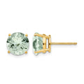 14k 8mm Round Green Quartz Post Earrings