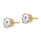 14k 8mm Round Cubic Zirconia Post Earrings