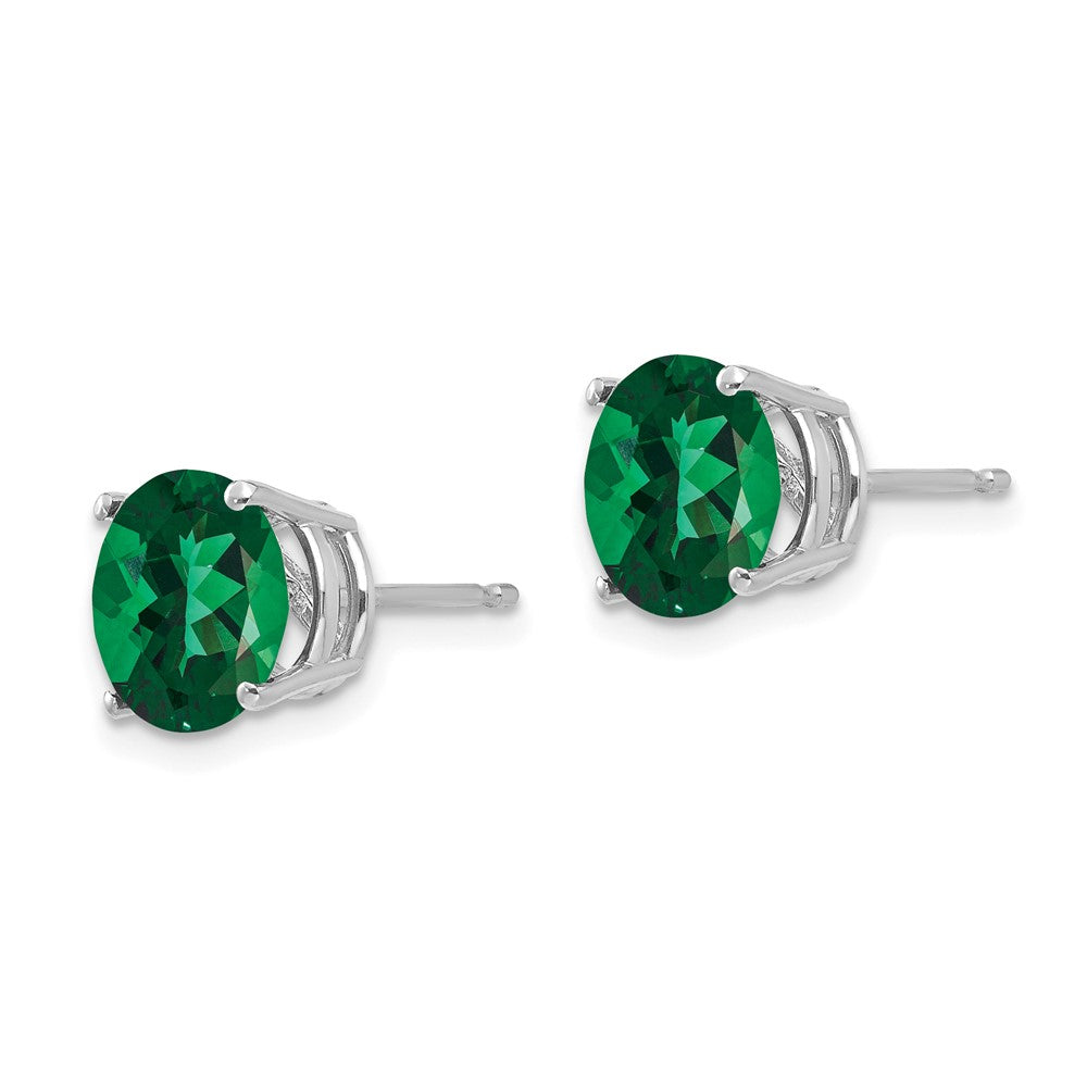 14k White Gold 8mm Round Mount St. Helens Stud Earrings