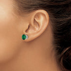 14k White Gold 8mm Round Mount St. Helens Stud Earrings