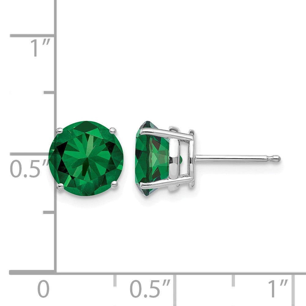 14k White Gold 8mm Round Mount St. Helens Stud Earrings