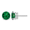 14k White Gold 8mm Round Mount St. Helens Stud Earrings