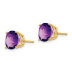 14k 9mm Round Amethyst Stud Earrings