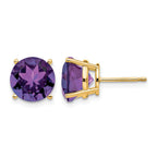 14k 9mm Round Amethyst Stud Earrings