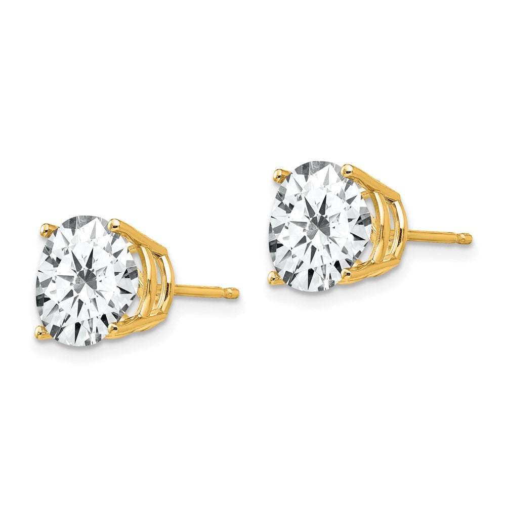 14k 9mm Round Cubic Zirconia Post Earrings
