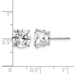 14k White Gold 9mm Round Cubic Zirconia Post Earrings