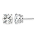 14k White Gold 9mm Round Cubic Zirconia Post Earrings