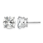14k White Gold 9mm Round Cubic Zirconia Post Earrings