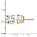 14k 10mm Round Cubic Zirconia Post Earrings