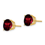 14k 10mm Round Garnet Post Earrings