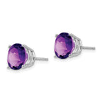 14k White Gold 10mm Round Amethyst Stud Earrings