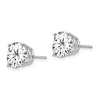 14k White Gold 10mm Round Cubic Zirconia Post Earrings