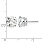 14k White Gold 10mm Round Cubic Zirconia Post Earrings