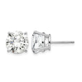 14k White Gold 10mm Round Cubic Zirconia Post Earrings