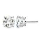 14k White Gold 10mm Round Cubic Zirconia Post Earrings