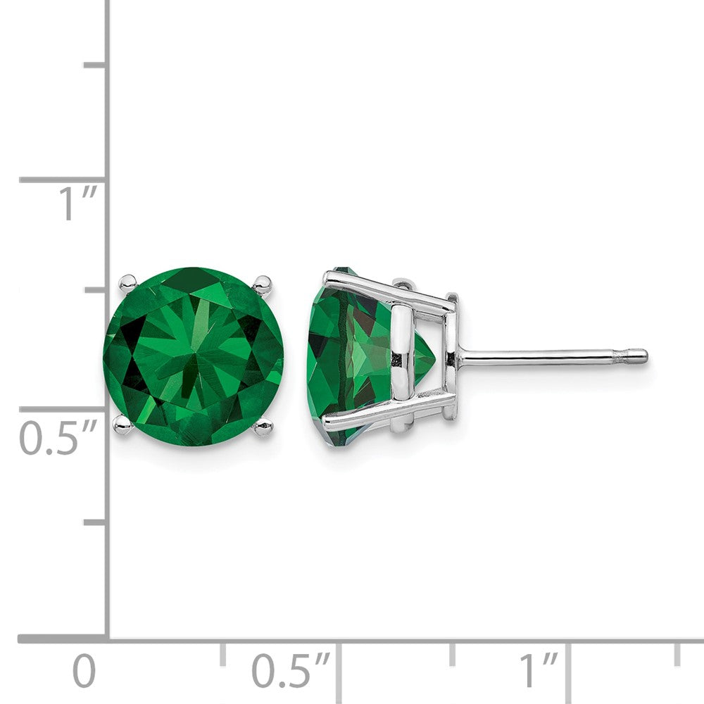 14k White Gold 10mm Round Mount St. Helens Stud Earrings