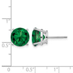 14k White Gold 10mm Round Mount St. Helens Stud Earrings